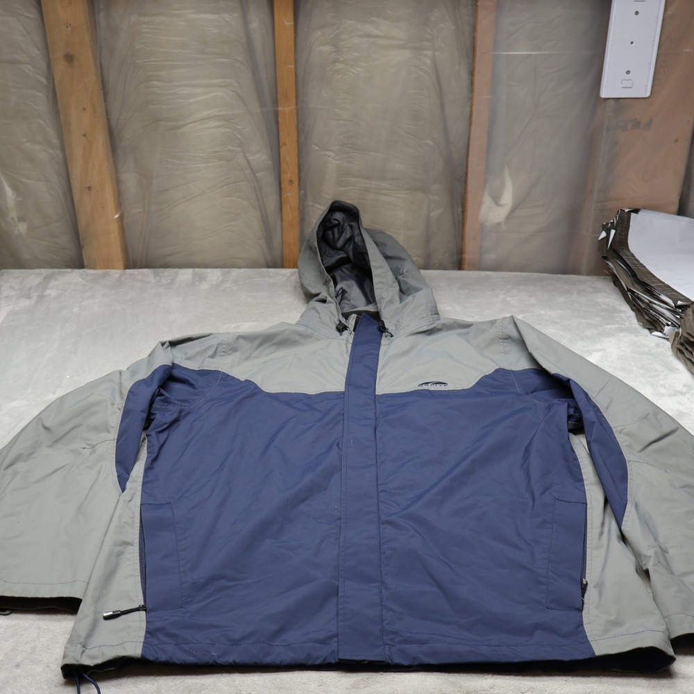 Golite Jacket Mens‎ XXL Blue Hooded Wind Rain Nylon Trek Full Zip Hiking Outdoor